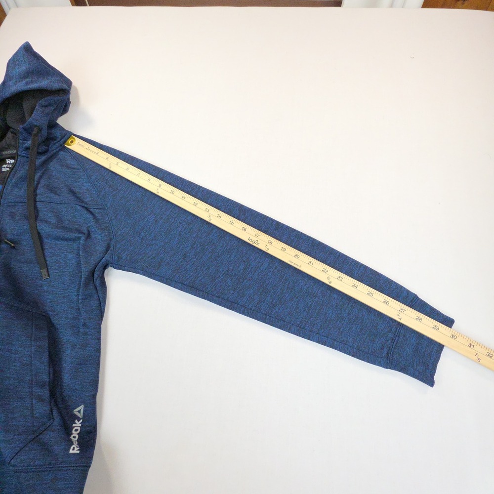 Reebok Full Zip Space Dye Hoodie Mens Size M Blue Activewear Polyester - Picture 9 of 11